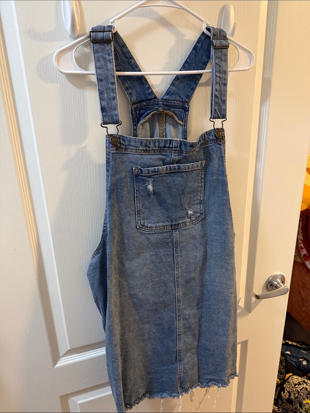 wild fable Blue Denim Overall Dress with Front Pocket